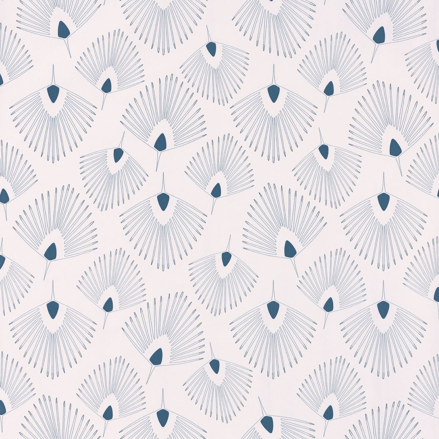 Jungle Eventails Nursery Wallpaper - Blue