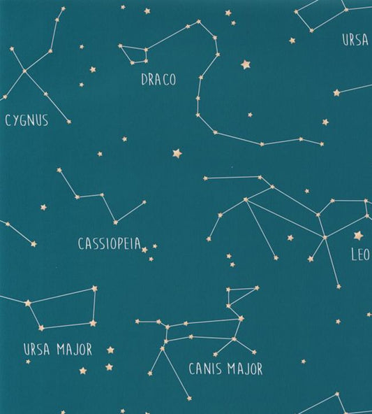 Constellations Nursery Wallpaper - Blue