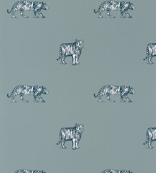 Eye Of The Tiger Nursery Wallpaper - Blue