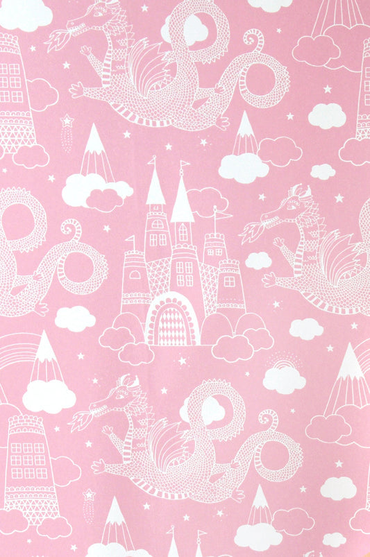 Dragon Sky Pink Wallpaper - Majvillan