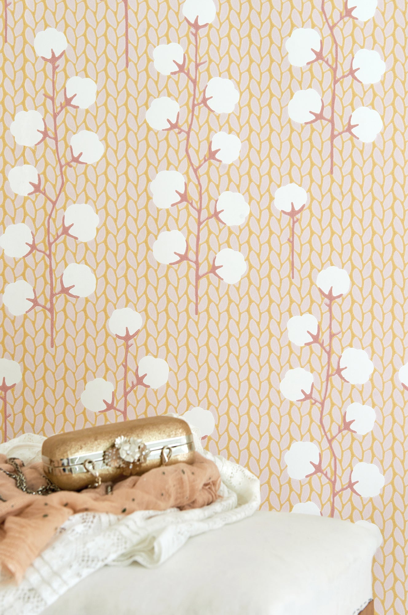 Sweet Cotton Soft Pink Wallpaper - Majvillan