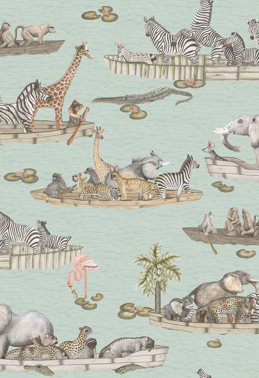 Zambezi Nursery Wallpaper - Blue