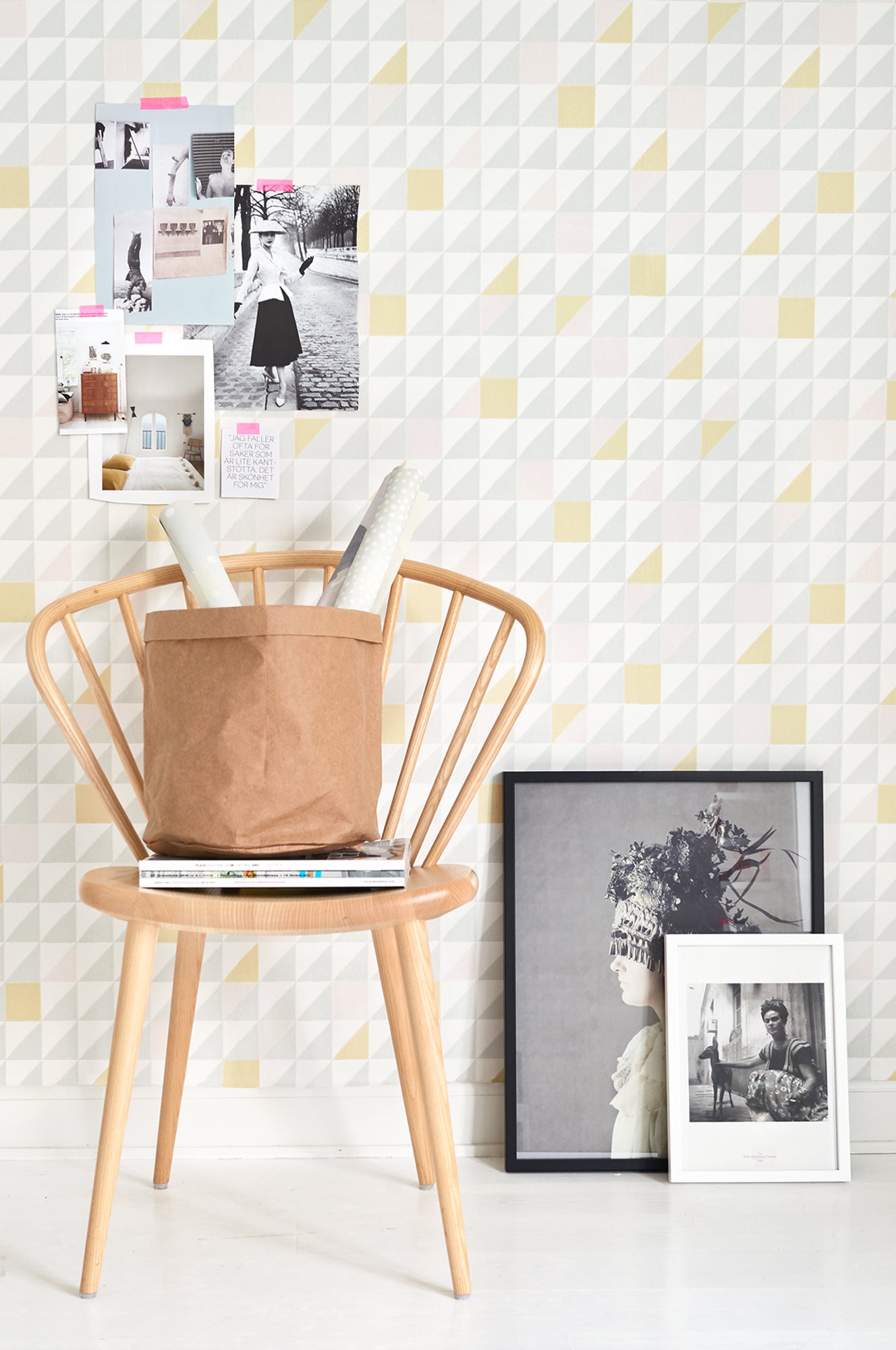 Katinka Pink/yellow Wallpaper - Majvillan