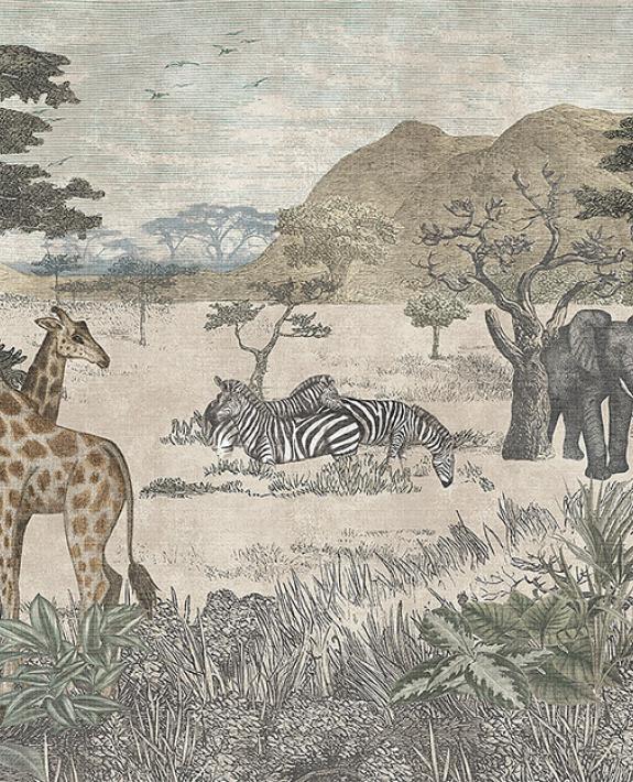Serengeti Nursery Wallpaper - Pink