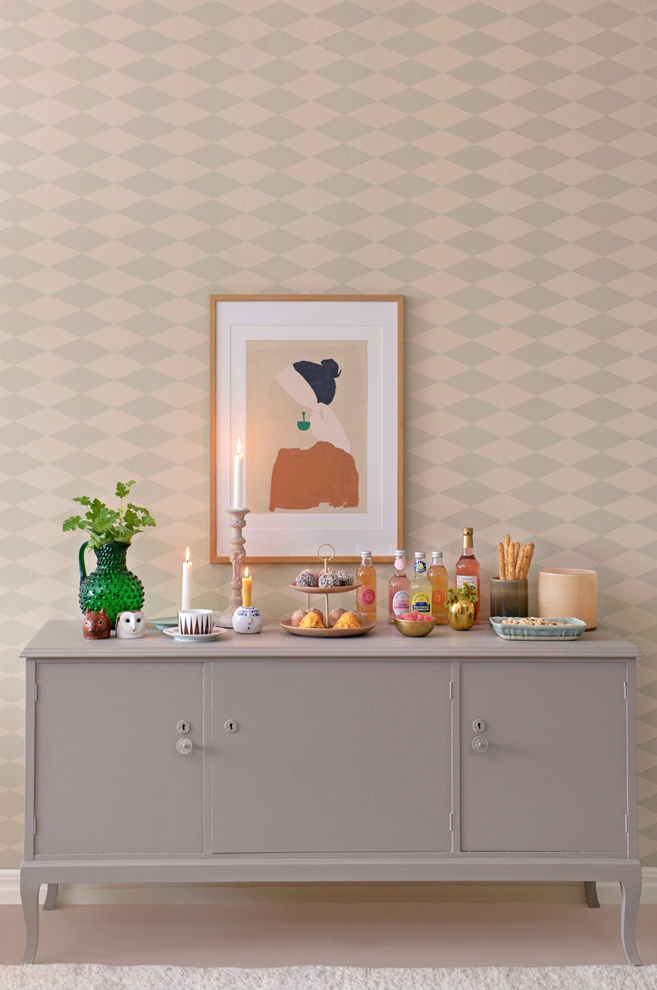 Copenhagen Beige Green Wallpaper - Majvillan