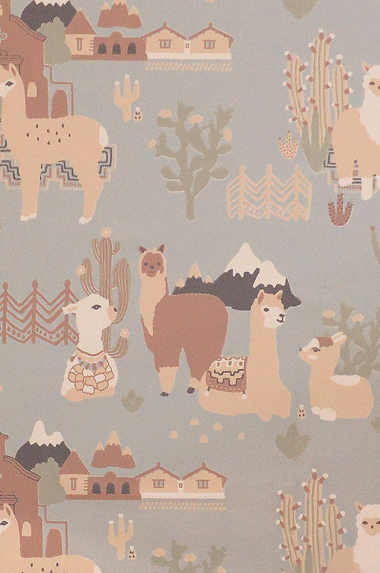 Lama Village Afternoon Blue Wallpaper - Majvillan