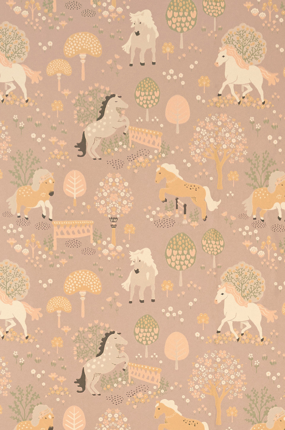 My Sweet Pony Old Lilac Wallpaper - Majvillan