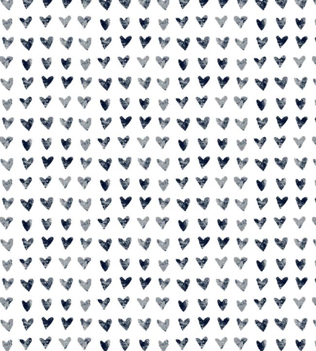 Hearts Nursery Fabric - Gray