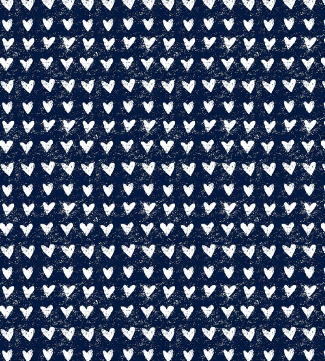 Hearts Nursery Fabric - Black