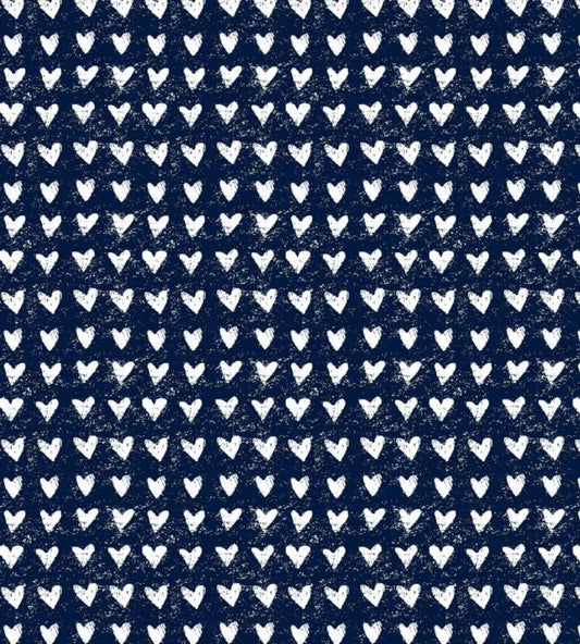 Hearts Nursery Fabric - Black