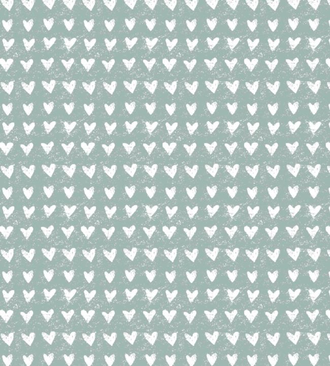 Hearts Nursery Fabric - Green
