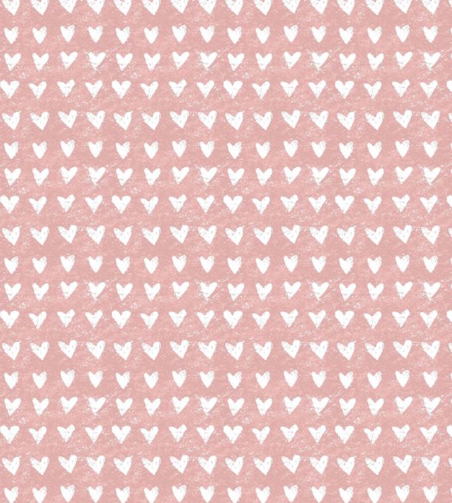 Hearts Nursery Fabric - Pink