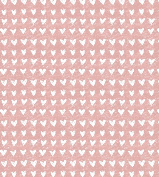 Hearts Nursery Fabric - Pink