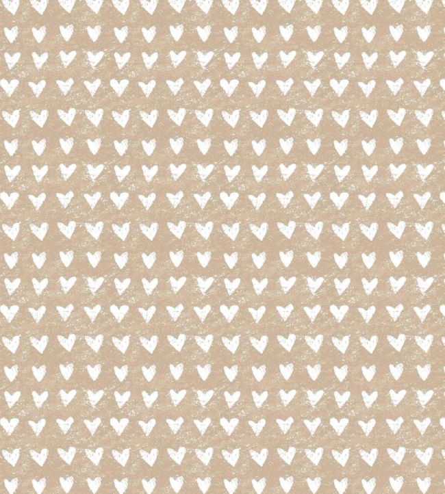 Hearts Nursery Fabric - Sand