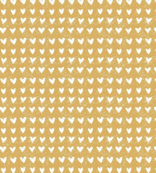 Hearts Nursery Fabric - Sand