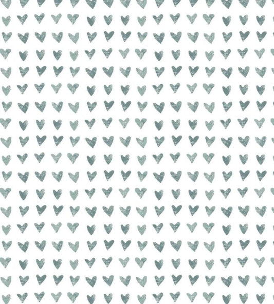 Hearts Nursery Fabric - Blue