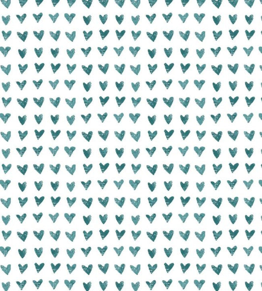 Hearts Nursery Fabric - Blue