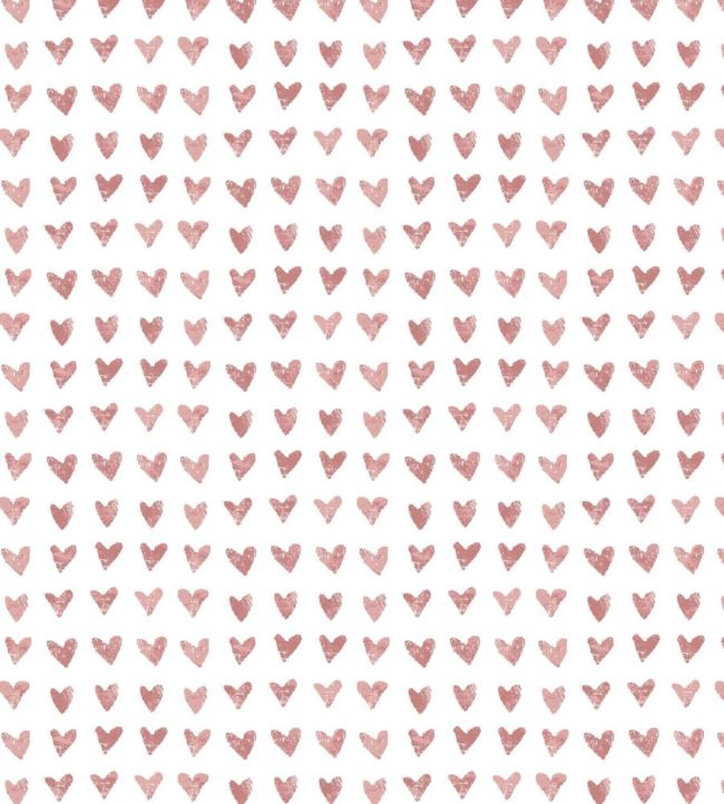 Hearts Nursery Fabric - Pink