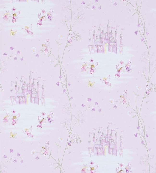 Fairy Castle Nursery Wallpaper - Pink