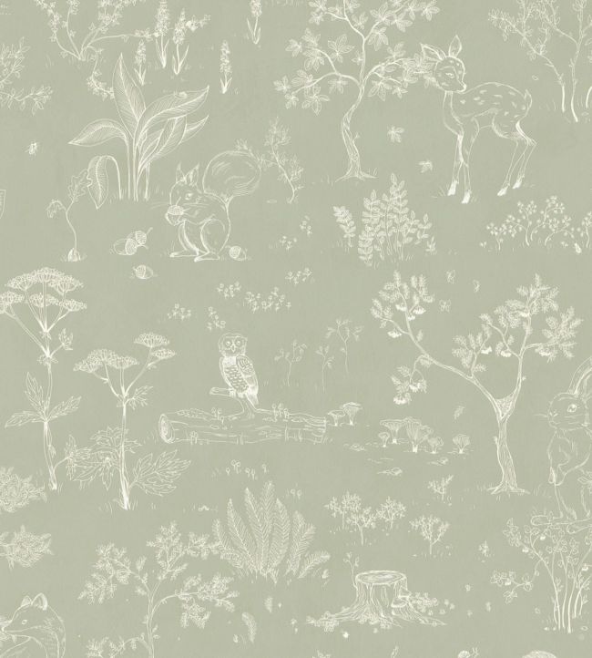 Hollie Nursery Wallpaper - Green