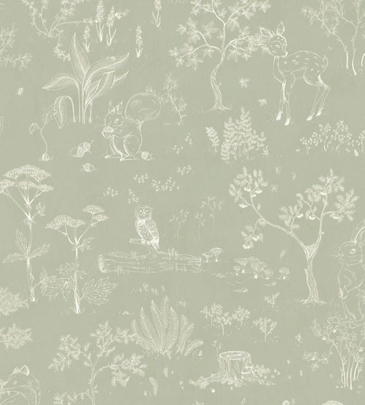 Hollie Nursery Wallpaper - Green