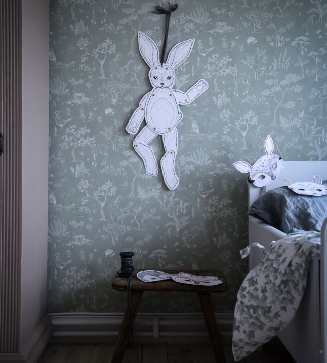 Hollie Nursery Room Wallpaper - Green
