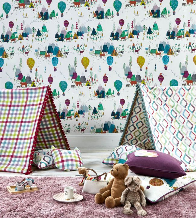 Spinning Top Nursery Room Fabric - Multicolor