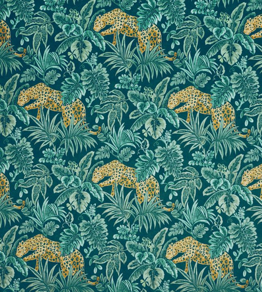 Leopard Nursery Fabric - Teal