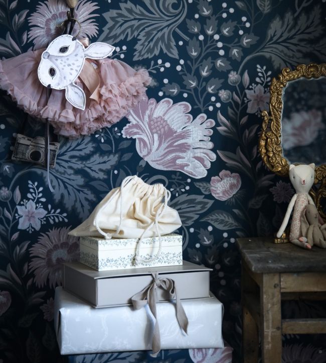 Ava Nursery Room Wallpaper - Blue