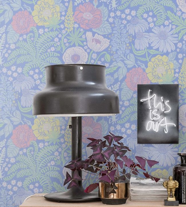 Lisa Nursery Room Wallpaper - Blue