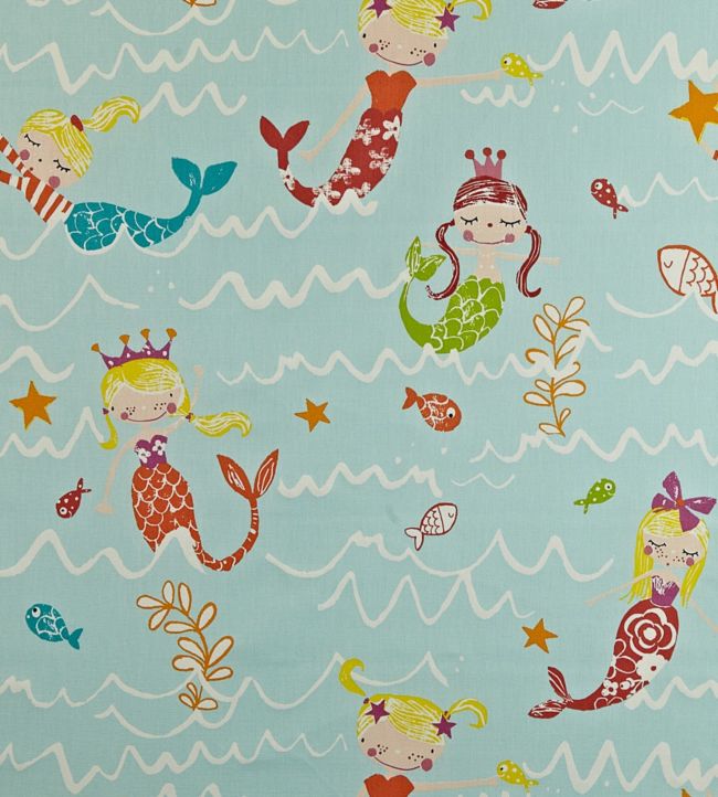 Mermaid Nursery Fabric - Teal