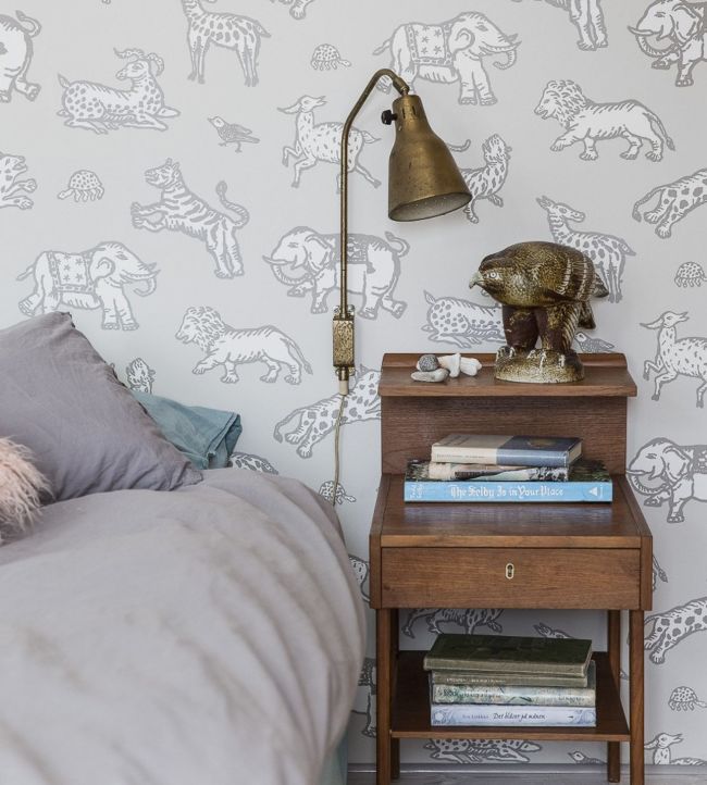 Leonard Nursery Room Wallpaper - Silver