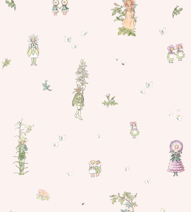 Blomsterfesten Nursery Wallpaper - Pink