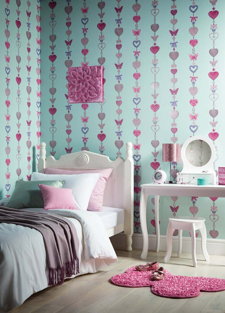 Tiffany Stripe Imagine Fun Nursery Room Wallpaper 2 - Blue