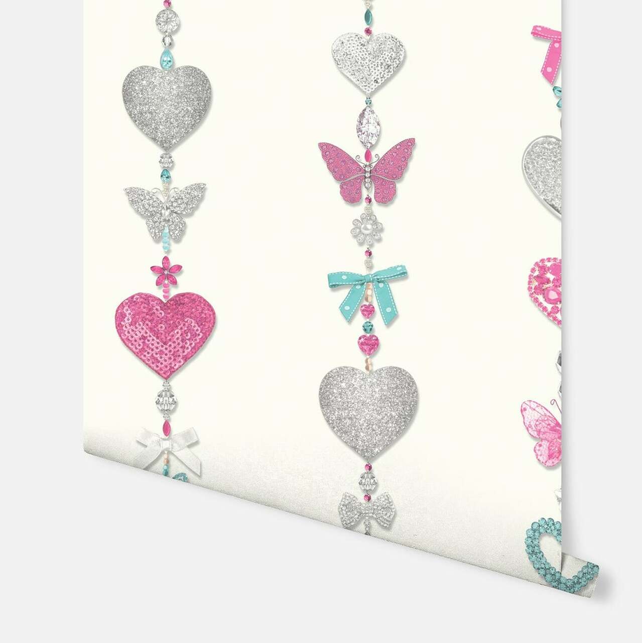 Tiffany Stripe Imagine Fun Nursery Room Wallpaper - White