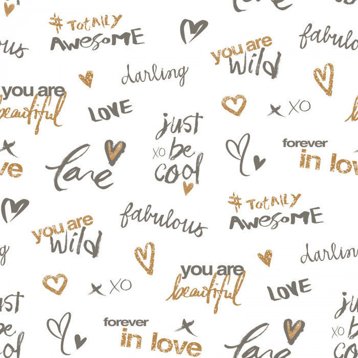 Pretty Lili Darling Nursery Wallpaper - White