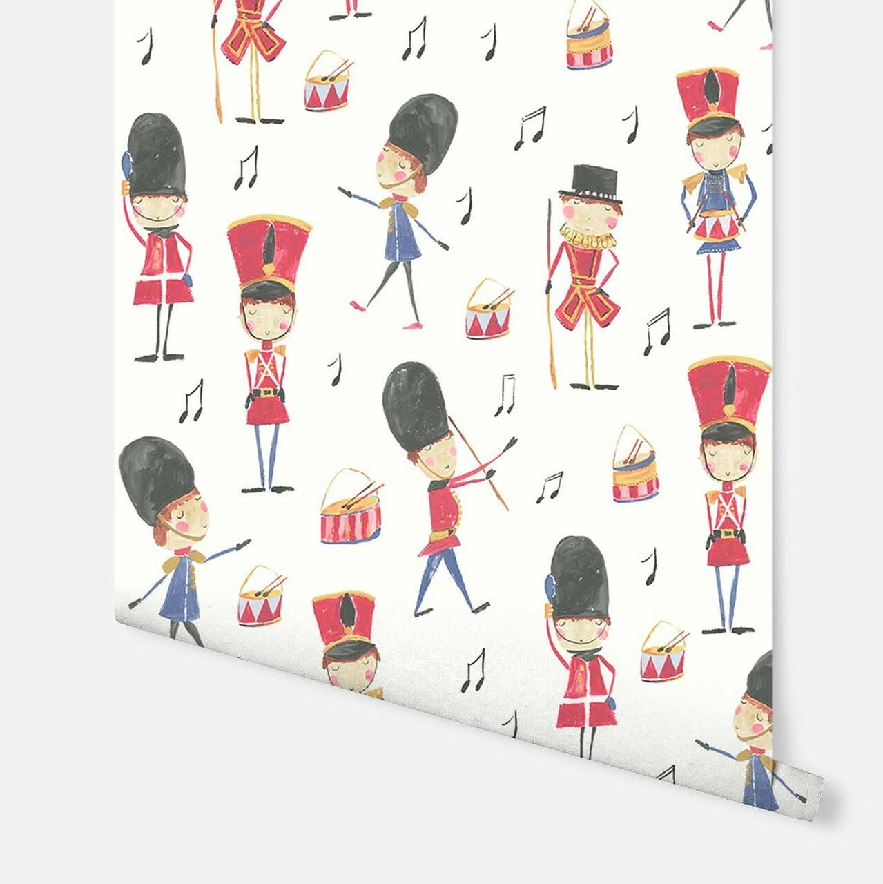 Drummer Boy Imagine Fun Nursery Room Wallpaper - Red