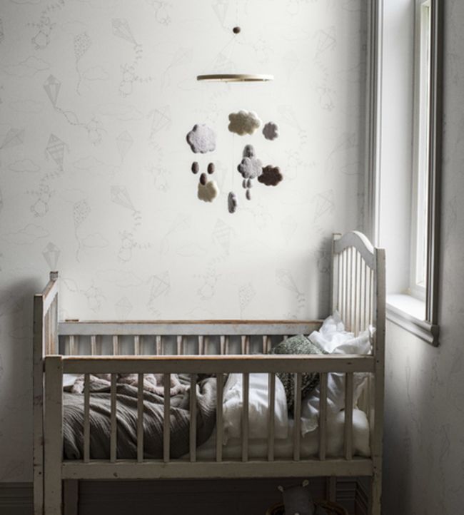 Up & Away Nursery Room Wallpaper 2 - White