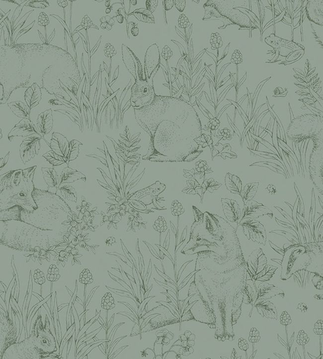 Forest Friends Nursery Wallpaper - Green