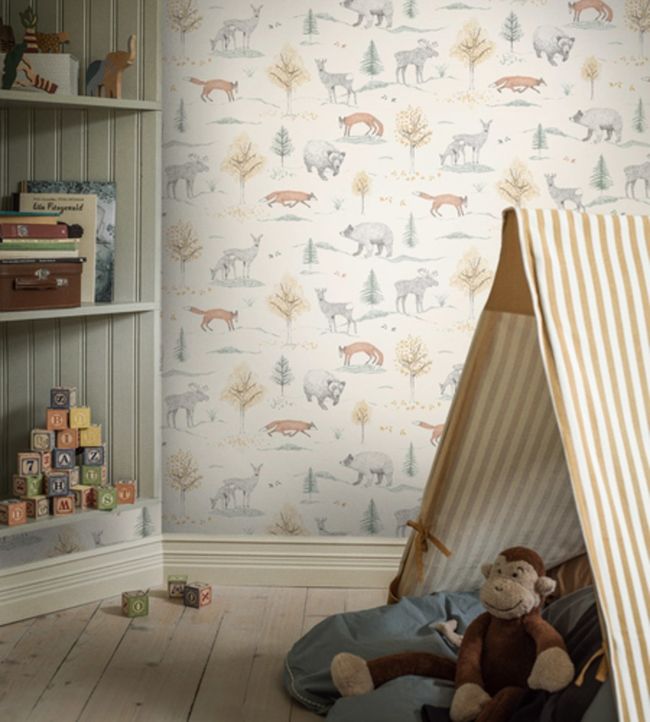 Up North Nursery Room Wallpaper - Multicolor
