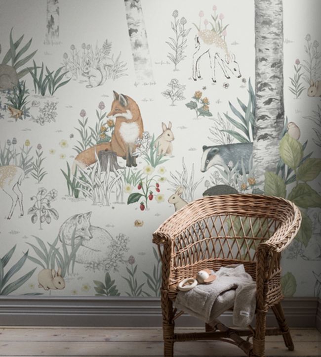 Magic Forest Nursery Mural Room Wallpaper - Multicolor