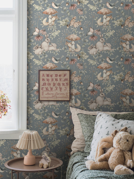 Minou Nursery Room Wallpaper - Green