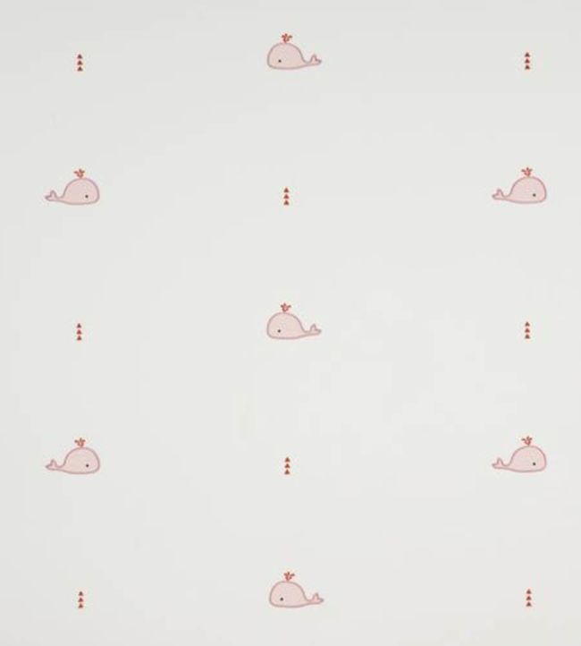 Broderie Whale Nursery Fabric - Pink
