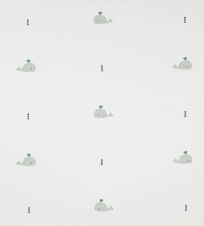 Broderie Whale Nursery Fabric - Gray