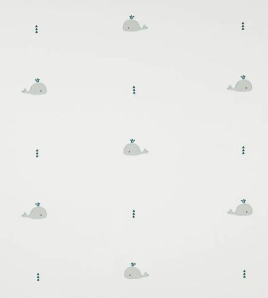 Broderie Whale Nursery Fabric - Gray