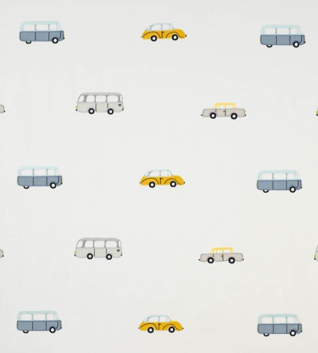 Broderie Vintage Cars Nursery Fabric - Multicolor