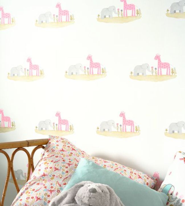 Mauris & Candice Nursery Room Wallpaper - Pink