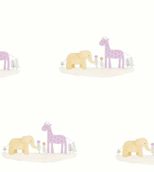 Mauris & Candice Nursery Wallpaper - Purple