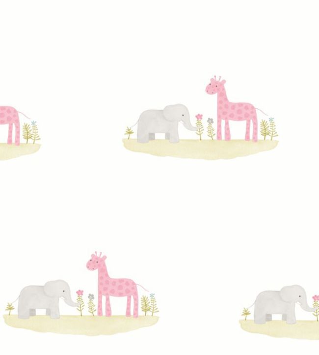 Mauris & Candice Nursery Wallpaper - Pink