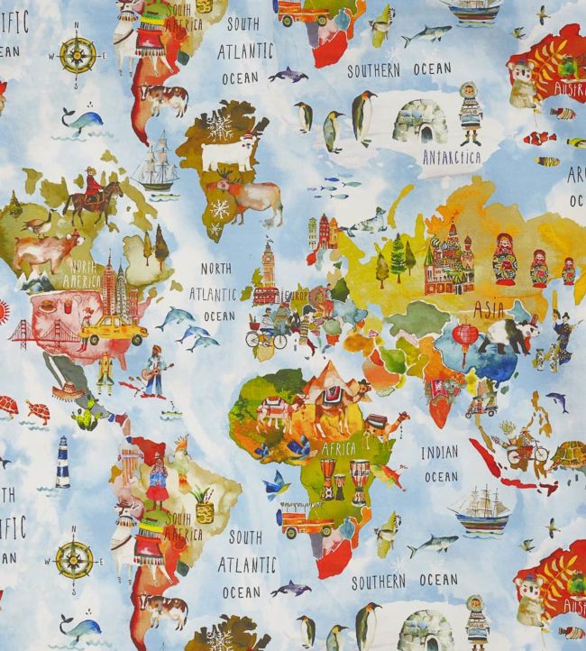 Adventure Nursery Fabric - Multicolor